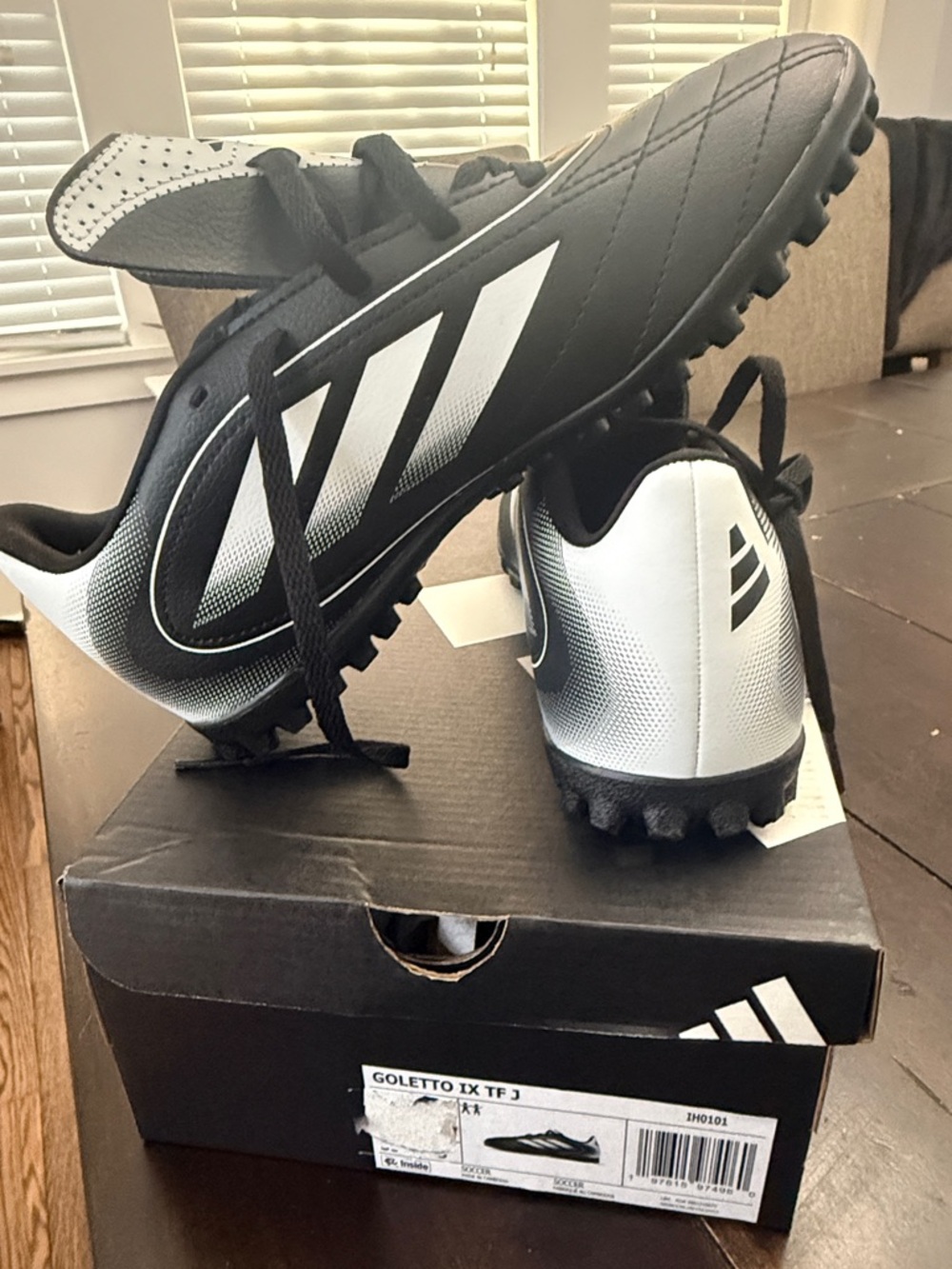 adidas Black and White Turf Soccer Shoes